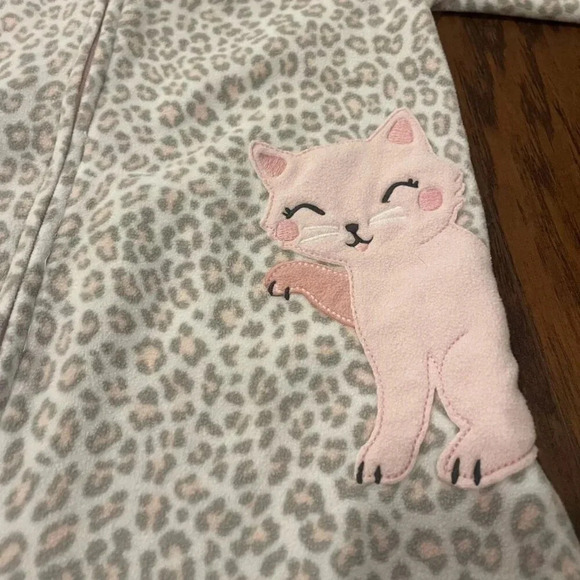 3T Carter's Cat Fleece Long Sleeve Footed Pajamas - Picture 3 of 6